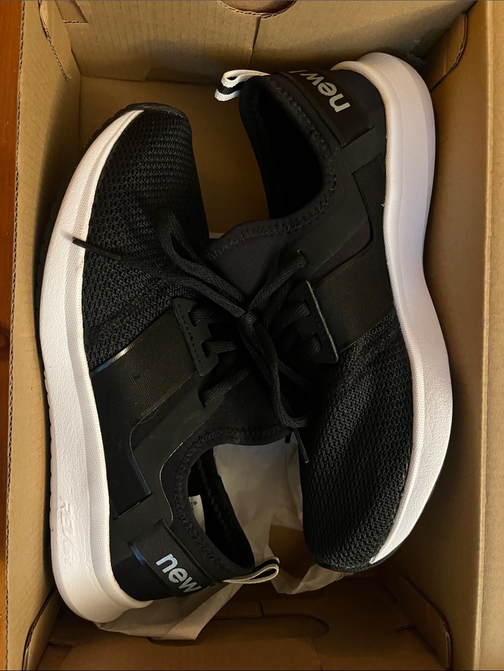 New Balance Black and White Women’s Athletic Slip-On Sneakers RevLite size 8